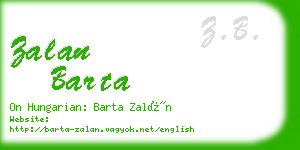 zalan barta business card